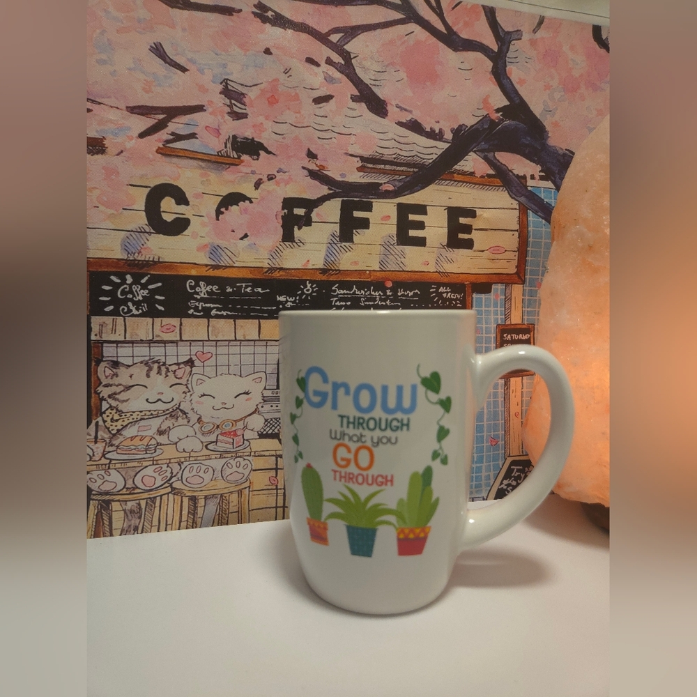 2/$15 Grow Through What You Go Through Inspirational Mug Plant Design - Picture 6 of 7